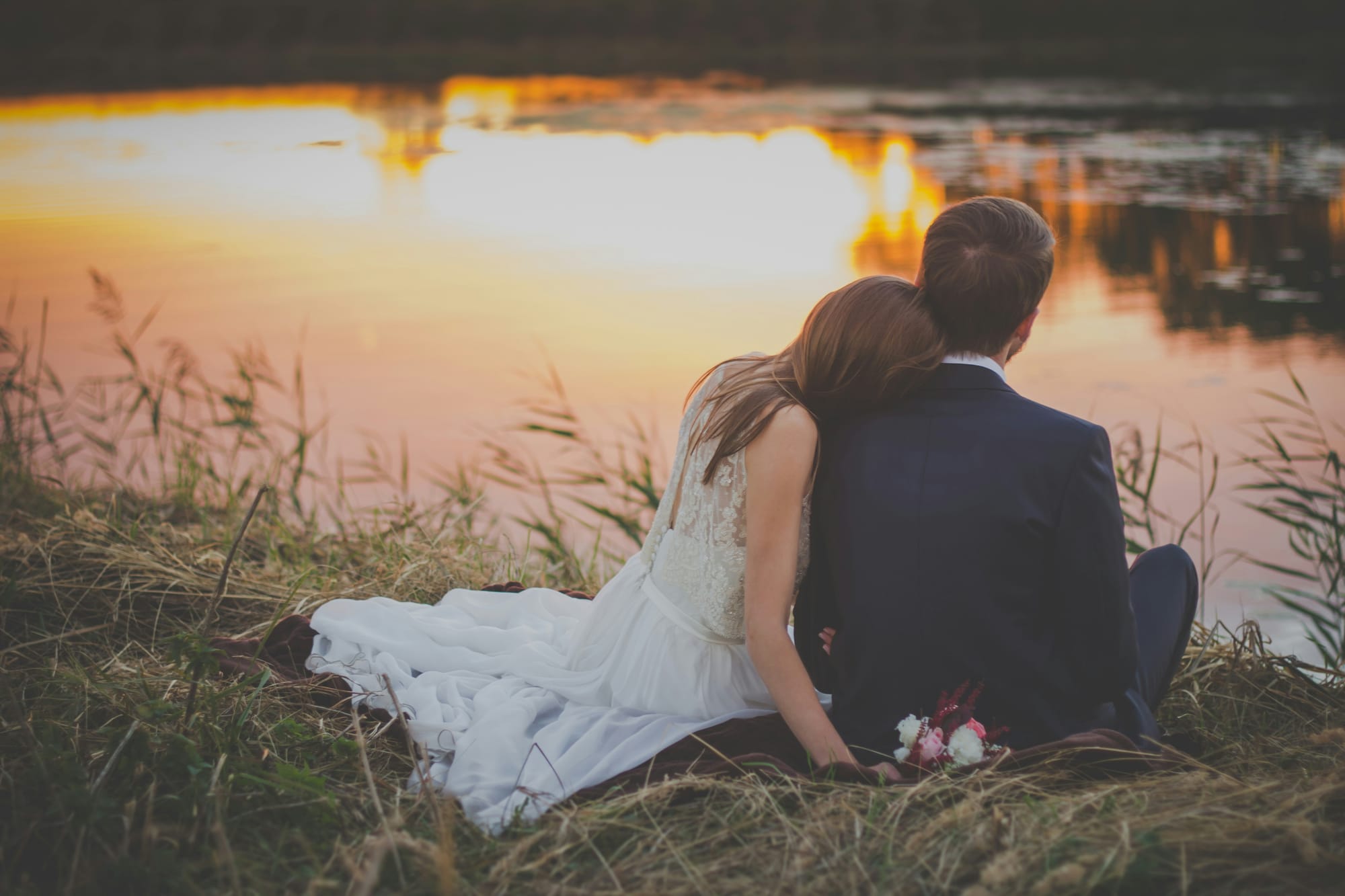 romantic couple by the river - Tiktok Caption Ideas 