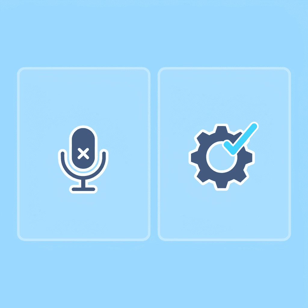 Comparison showing basic audio generation on left versus polished, video-ready voiceover on right