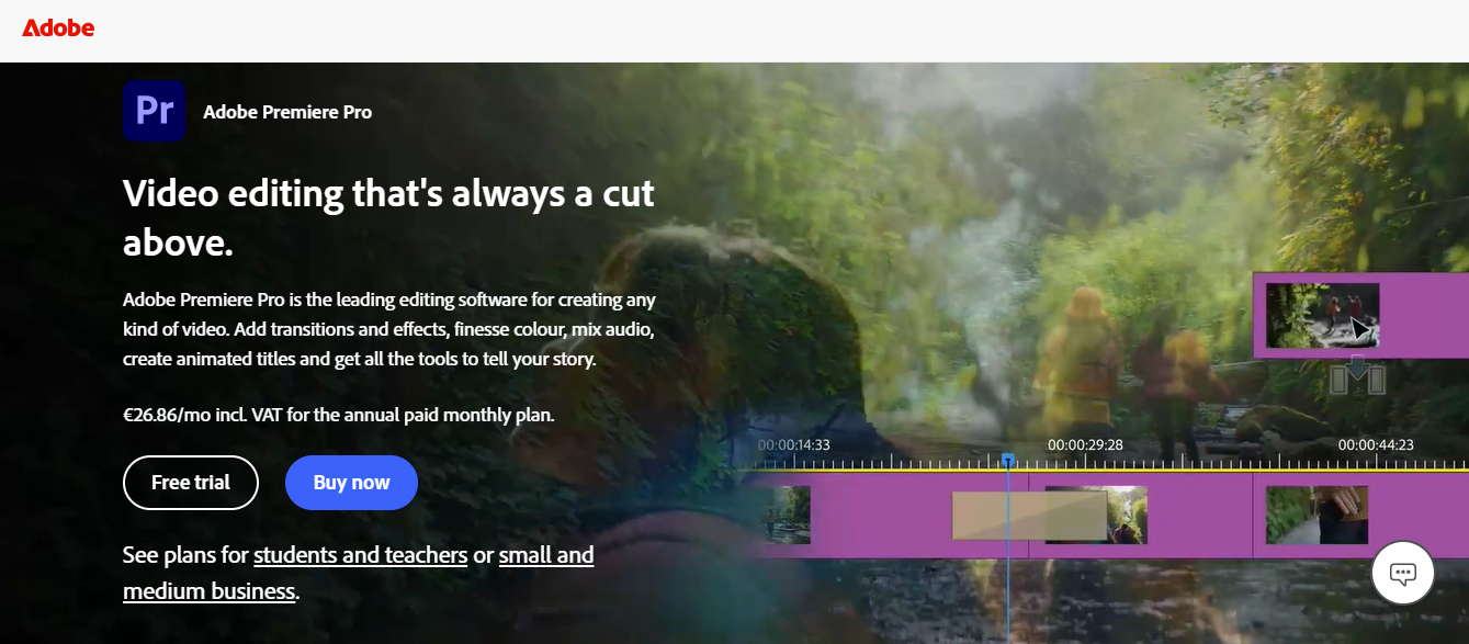 adobe premier pro - Runway AI Alternatives
