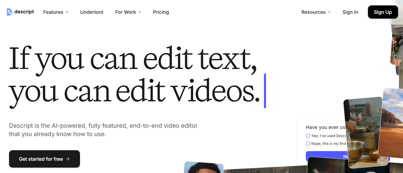 descript - Best Social Media Marketing Tools