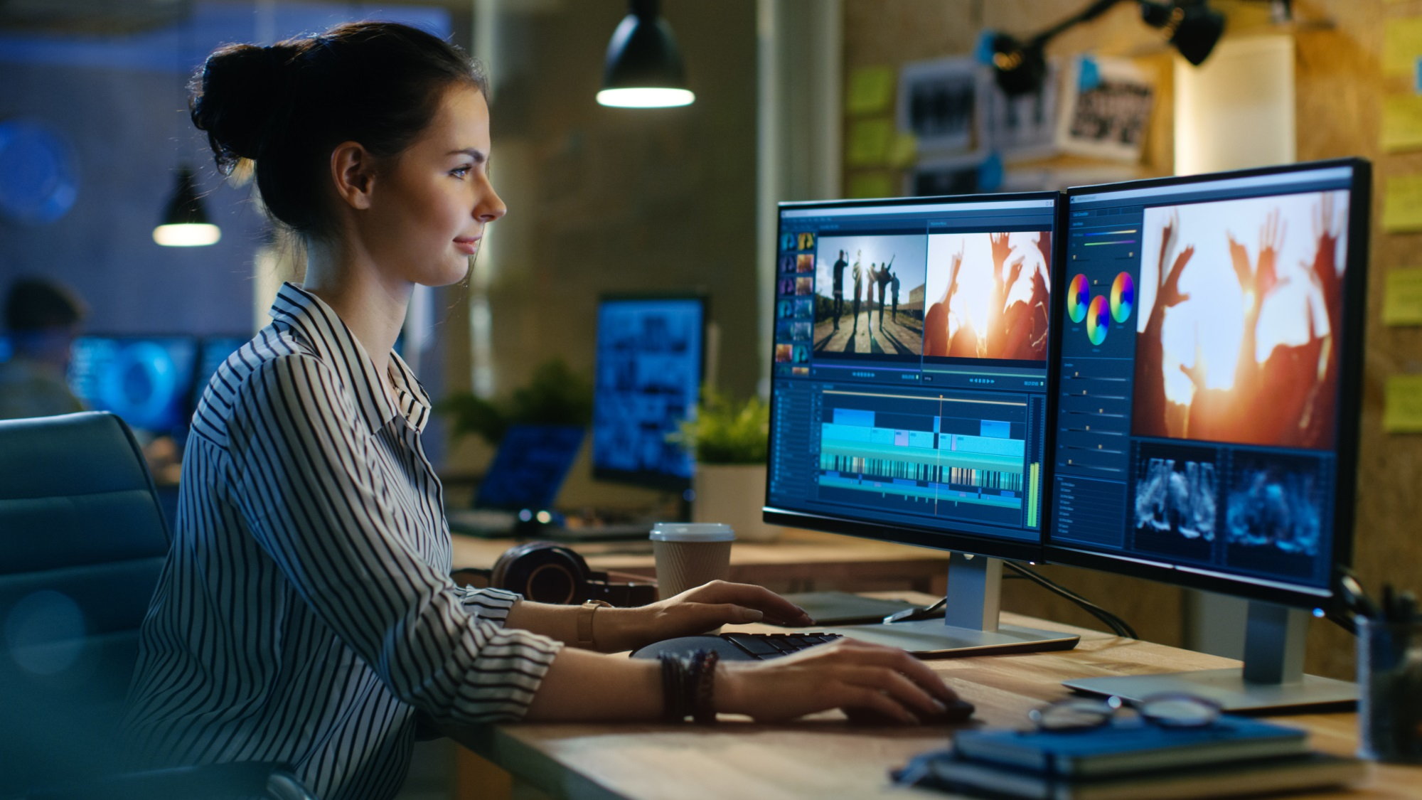 woman working hard - Beginner’s Guide to Video Editing