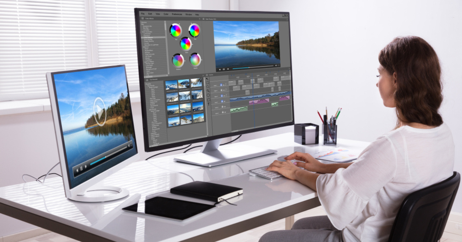 woman editing - Beginner’s Guide to Video Editing